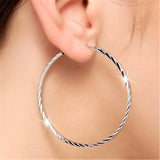 925 Silver Circle Hoop Earrings For Women