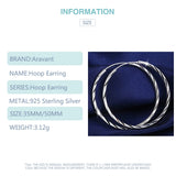 925 Silver Circle Hoop Earrings For Women