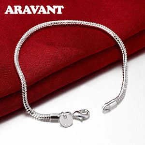 925 Silver Snake Chain Bracelet 3MM/4MM