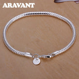 925 Silver Snake Chain Bracelet 3MM/4MM