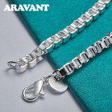 925 Silver 3MM Box Chain Bracelet For Women