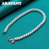 925 Silver 3MM Box Chain Bracelet For Women