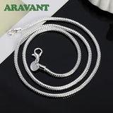 925 Silver 3MM Link Chain Necklace Unisex Jewelry