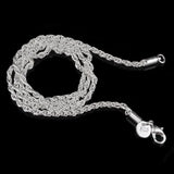 925 Silver 3mm Twisted Link Chains Necklace Jewelry