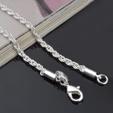 925 Silver 3mm Twisted Link Chains Necklace Jewelry