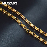 925 Silver 4MM 18K Necklace Big Box Chains Men Women Jewelry