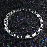 925 Silver 4MM Box Chain Bracelet Women Jewelry