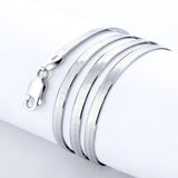 925 Silver 4MM Chain Necklace for Couple Fine Jewelry Wedding Gift