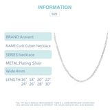 925 Silver 4MM Sideway Chains Necklace Men Women Jewelry