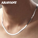 925 Silver Snake Bone Necklace Chain 4MM