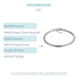 925 Silver 4MM Snake Chains Bracelets For Women Wedding Jewelry