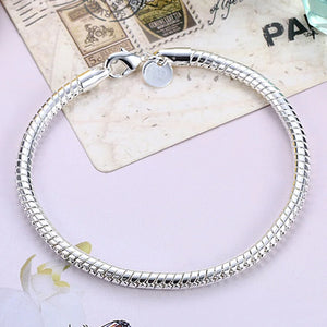 925 Silver 4MM Snake Chains Bracelets For Women Wedding Jewelry