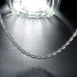 925 Silver 4MM Twist Snake Chain Necklace Men Women 16-30 Inches