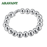 925 Silver Bead Chain Bracelet For Women Charm Jewelry