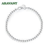 925 Silver Bead Chain Bracelet For Women Charm Jewelry