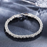 925 Silver Twisted Charm Bracelets For Men Women