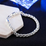 925 Silver Twisted Charm Bracelets For Men Women