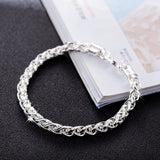 925 Silver Twisted Charm Bracelets For Men Women