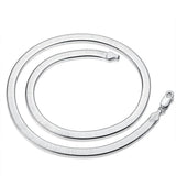 925 Silver 4mm Flat Snake Chain Bracelet Necklace 8/18/20/22/24 Inches