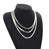 925 Silver 4mm Flat Snake Chain Bracelet Necklace 8/18/20/22/24 Inches