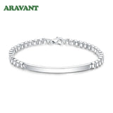 925 Silver 5MM Box Chain Bracelet For Women Jewelry Accessories Gift