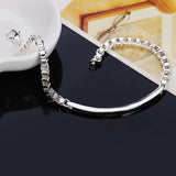 925 Silver 5MM Box Chain Bracelet For Women Jewelry Accessories Gift