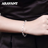 925 Silver 5mm Box Chain Bracelet Wedding Jewelry