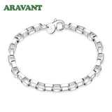 925 Silver 5mm Box Chain Bracelet Wedding Jewelry