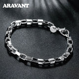 925 Silver 5mm Box Chain Bracelet Wedding Jewelry
