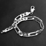 925 Silver 6MM Link Chain Bracelet Wedding Charm Jewelry