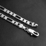 925 Silver 6MM Link Chain Bracelet Wedding Charm Jewelry