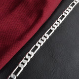 925 Silver 6MM Link Chain Bracelet Wedding Charm Jewelry