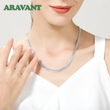 925 Silver Sideways Necklace & Bracelet Set Wedding Gift
