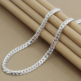 925 Silver Sideways Necklace & Bracelet Set Wedding Gift