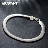 925 Silver 6MM Snake Chain Bracelet Jewelry