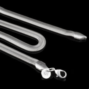 925 Silver 6MM Snake Chain Necklace Men Women Silver Necklaces