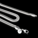 925 Silver 6MM Snake Chain Necklace Men Women Silver Necklaces
