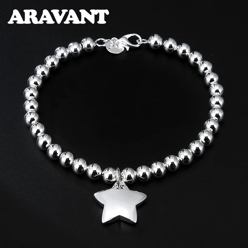 925 Silver 6mm Bracelet Chain Women Jewelry Accessories