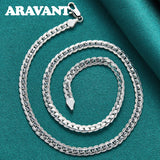 925 Silver 6mm Full Sideways Necklace 16/18/20/22/24 Inch Chain