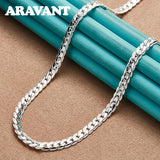 925 Silver 6mm Full Sideways Necklace 16/18/20/22/24 Inch Chain