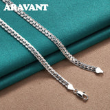 925 Silver 6mm Full Sideways Necklace 16/18/20/22/24 Inch Chain