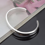 925 Silver 7mm Bangle Open Cuff Bracelet