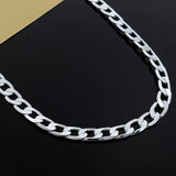925 Silver 8MM Flat Necklace Chain For Men