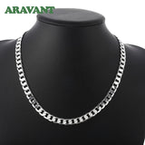 925 Silver 8MM Flat Necklace Chain For Men