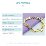 925 Silver Men's Sideways Bracelet 8MM