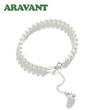925 Silver Pearl Charm Bracelet Wedding Jewelry