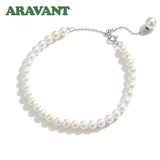 925 Silver Pearl Charm Bracelet Wedding Jewelry
