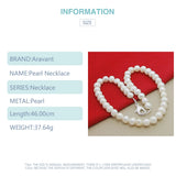 925 Silver 8MM Pearl Necklace Chain Women Jewelry