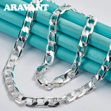 925 Silver 8mm Full Sideways Necklace Wedding Jewelry