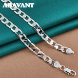 925 Silver 8mm Full Sideways Necklace Wedding Jewelry